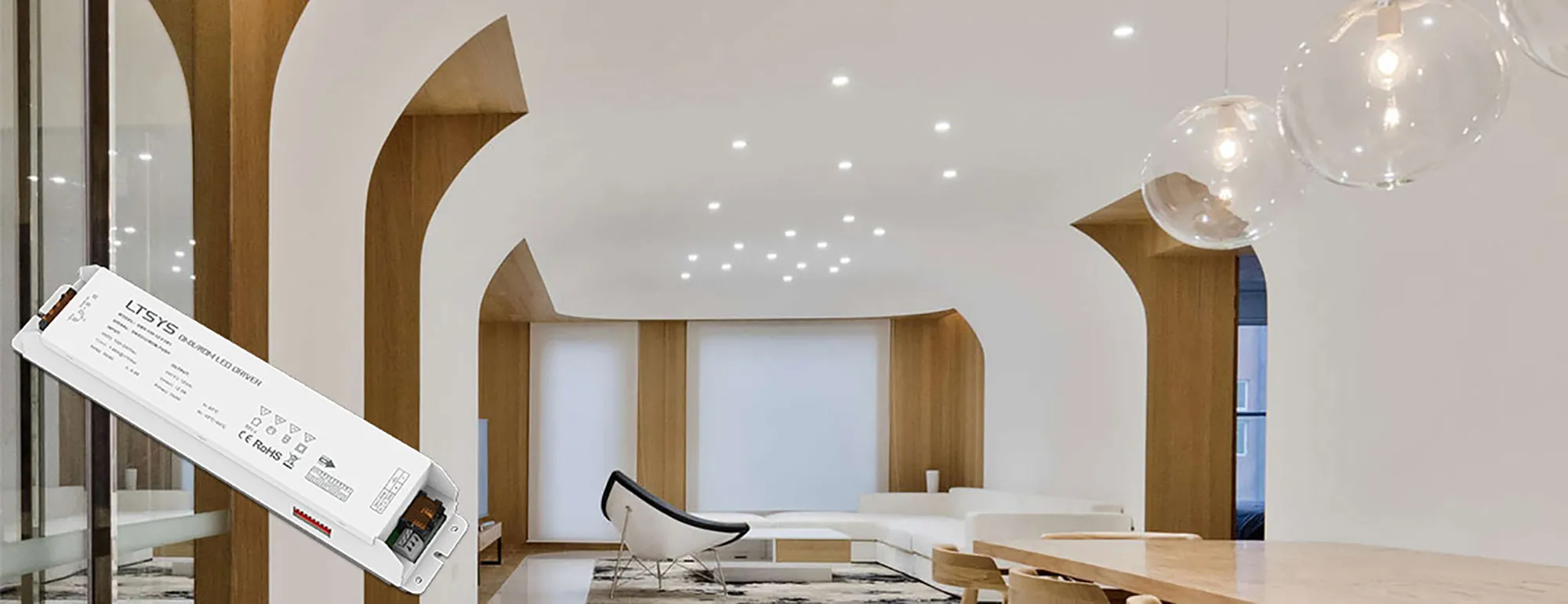 DMX512/RDM, Push Dim, PWM, 150W, C.Voltage Dimmable Driver, 12V 6.25A x 2CH, EFF>91%, 3yrs Warranty. DMX-150-12-F2M1  LTECH DMX Constant Voltage